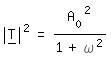 \fed\mixonabs(T__)^2=A_0^2/(1+\omega^2)