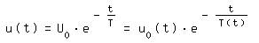 \fed\mixonu(t)=U_0*e^(-t/T)=u_0(t)*e^(-t/T(t))  