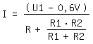 \fedI=(U1-0,6V)/(R+(R1*R2)/(R1+R2))