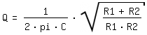 \fed\mixonQ=1/(2*pi*C)*sqrt((R1+R2)/(R1*R2))