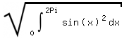 \fed\mixonsqrt(x)(int(sin(x)^2,x,0,2Pi)) 