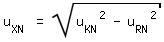 \fed\mixonu_XN = sqrt(u_KN^2-u_RN^2)