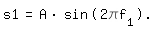 \feds1 = A*sin(2\pi f_1).