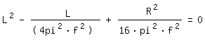 \fed\mixonL^2- L/(4pi^2*f^2) + R^2/(16*pi^2*f^2)=0