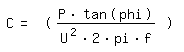 \fed\mixonC= ((P*tan(phi))/(U^2*2*pi*f) ) 