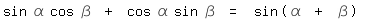 \fed\mixonsin \alpha \cos \beta + \cos \alpha sin \beta = sin(\alpha + \beta) 