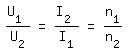 \fed\mixonU_1 /U_2=I_2 /I_1=n_1/n_2 