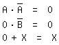 \fedon\mixonA*A^- = 0
0*B^- = 0
\fedoff0+X = X
