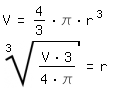 \fedon\mixonV=4/3*\pi*r^3
\fedoffwurzel(3,(V*3)/(4*\pi))=r 