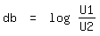 \fed\mixondb = log U1/U2