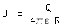 \fed\mixonU = Q/(4\pi\epsilon R) 