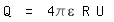 \fed\mixonQ = 4\pi\epsilon R U 