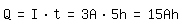 \fed\mixonQ=I*t=3A*5h=15Ah