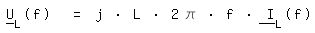 \fed\mixonU___L(f)  = j * L * 2 \pi * f * I___L(f)