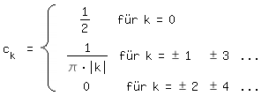 \fed\mixonc_k = fdef(1/2,f�r k=0;1/(\pi*abs(k)),f�r k=+-1,+-3,...;0, f�r k=+-2,+-4,...)  