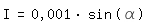 \fedI=0,001*sin(\alpha)