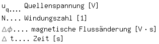 \fedon\mixonu_q.... Quellenspannung [V]
N.... Windungszahl [1]
\Delta\phi2.... magnetische Fluss�nderung [V*s]
\fedoff\Delta t.... Zeit [s] 
