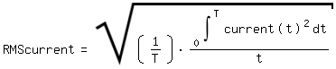 \fed\mixonRMScurrent=sqrt(((1/T)*int(current(t)^2,t,0,T)/t)