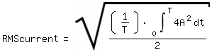 \fed\mixonRMScurrent=sqrt(((1/T)*int(4A^2,t,0,T))/2)
